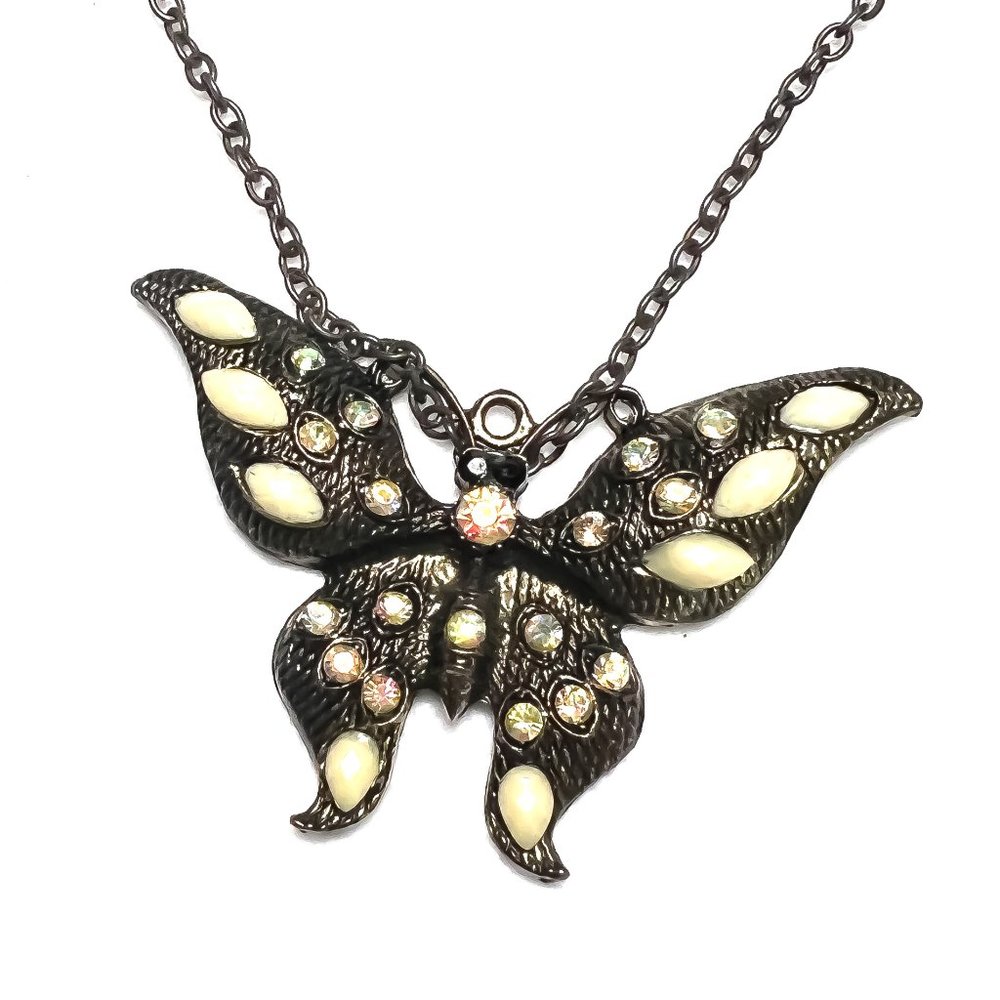 Brasstone Embellished Butterfly Necklace